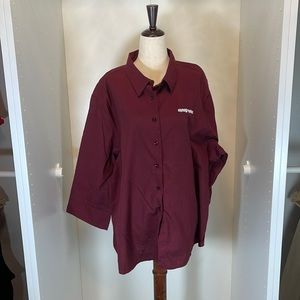 NWOT Alphagraphics Maroon Button Down Lady Edwards Casual Wear Shirt Size 2XL
